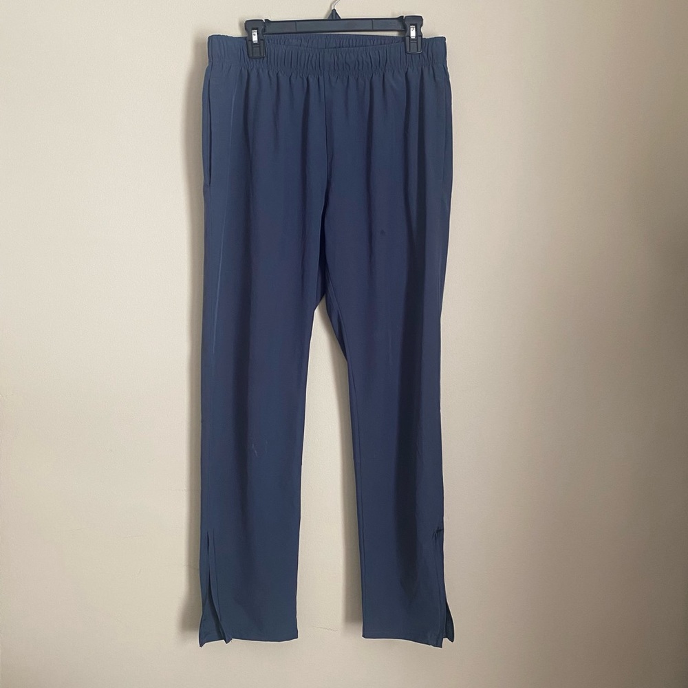 Berkley Jensen men’s active pant size Large Blue zipper cuff elastic waist